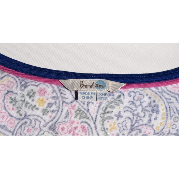 Boden Blue Paisley Print Dress Size 10P Modal Cotton Boho Floral Pockets - Picture 4 of 6